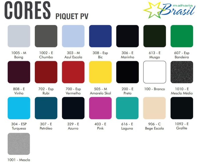 Catalogo de Cores | Piquet PV