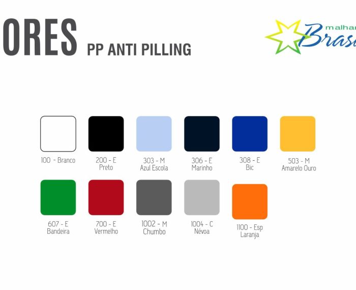 Catalogo de Cores | PP Anti Pilling Catalogo de Cores | PP Anti Pilling